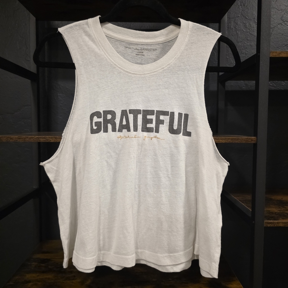 Spiritual Gangster Grateful Women's White Tank Top